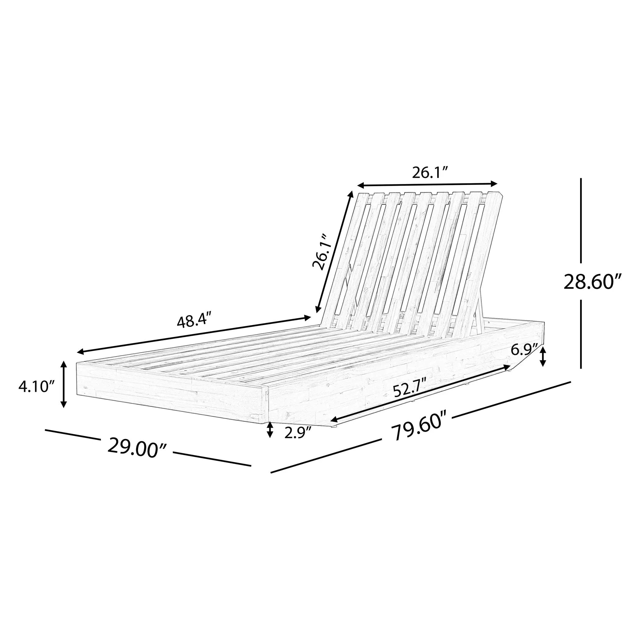 Modern Acacia Wood Outdoor Chaise Lounge by HouseOfZazla