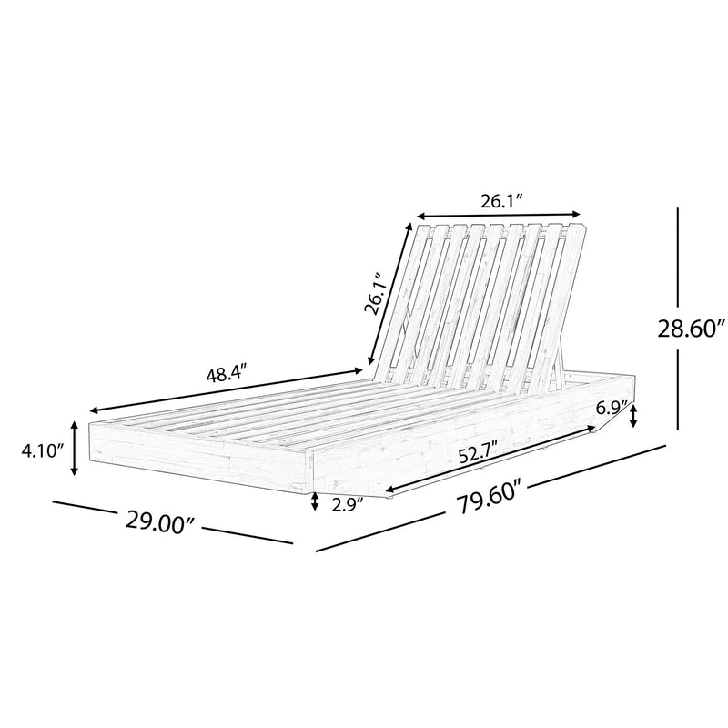 Modern Acacia Wood Outdoor Chaise Lounge by HouseOfZazla
