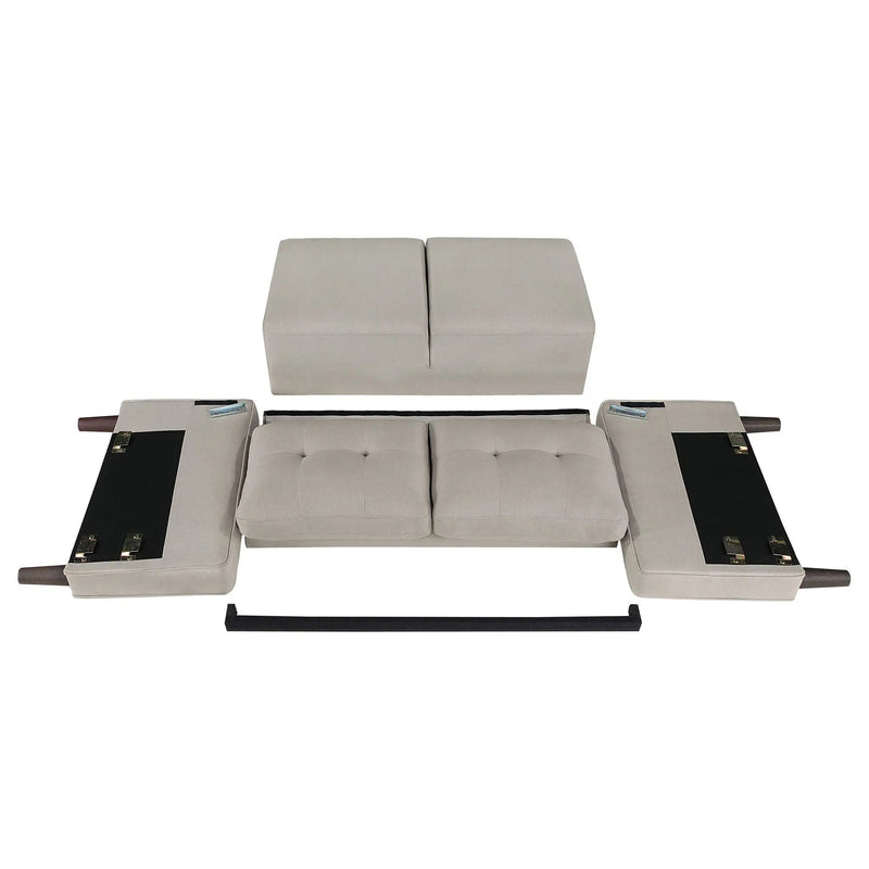 Harvey - Tufted Loveseat With Track Arm Design