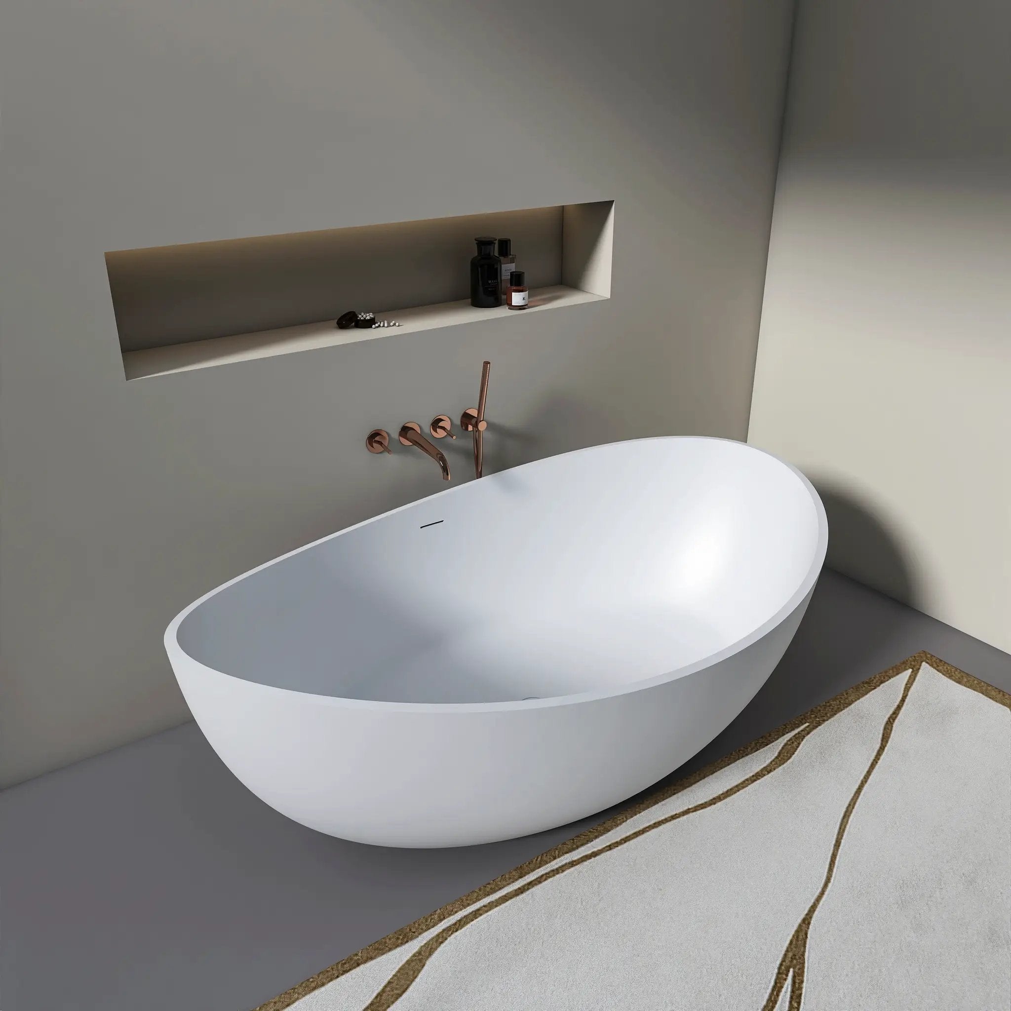 70 Inch Freestanding Solid Surface Soaking Bathtub by HouseOfZazla