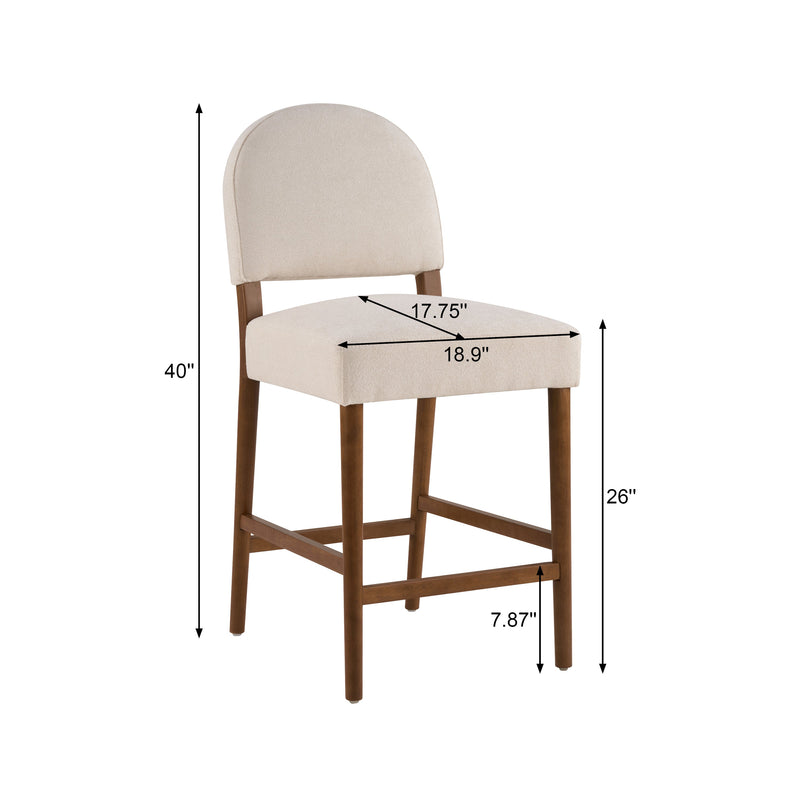 26'' Seat Height Fabric & Rubberwood Bar Stool by HouseOfZazla