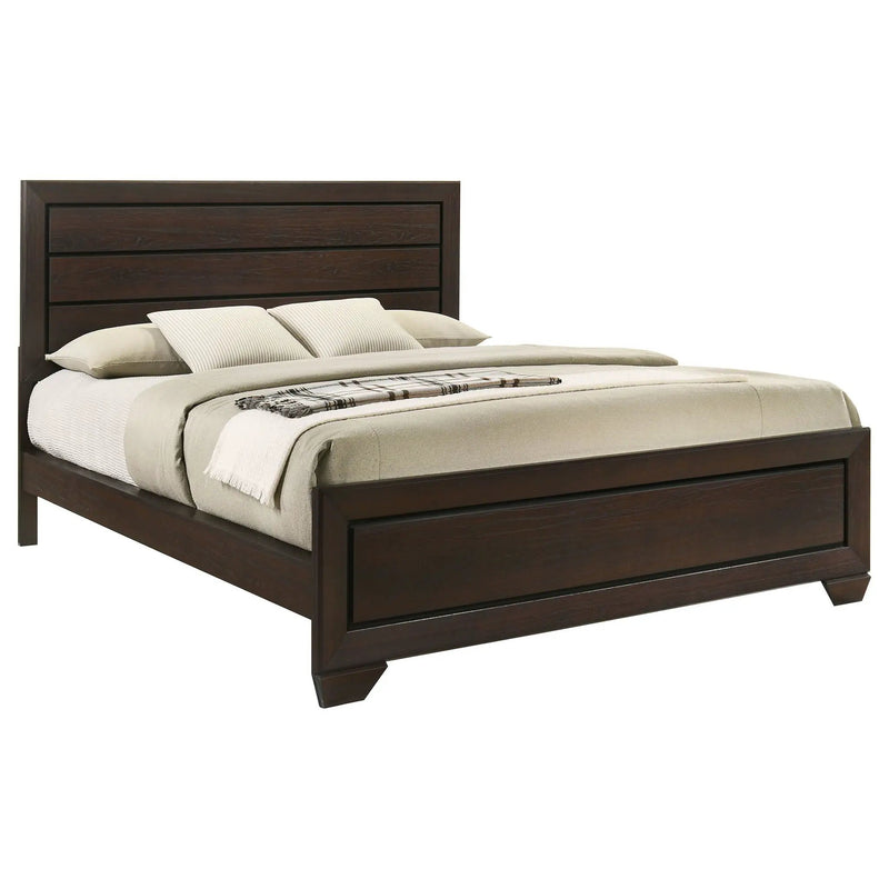 Kauffman Wood California King Panel Bed Dark Cocoa by Unique Piece Furniture