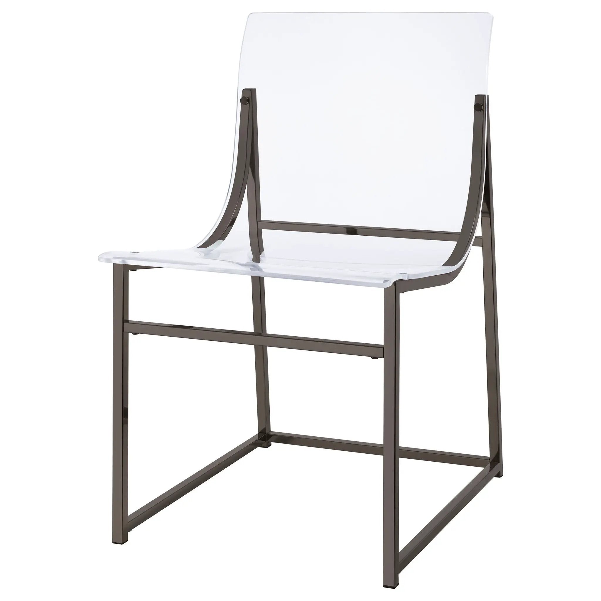 Adino Acrylic Dining Side Chair Black Nickel (Set of 2) by Unique Piece Furniture