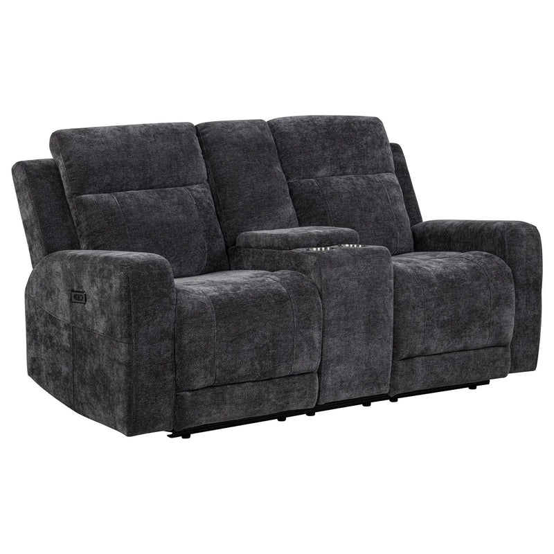 Kennett Chenille Upholstered Power Reclining Loveseat Grey by Unique Piece Furniture