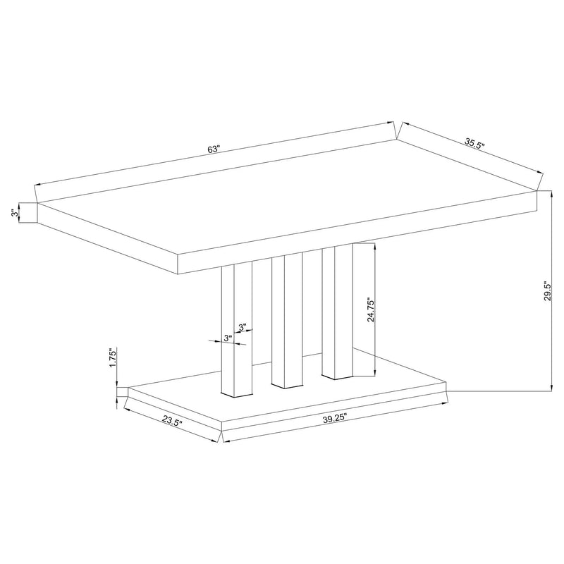 Creston - Rectangular Dining Table - White by HouseOfZazla