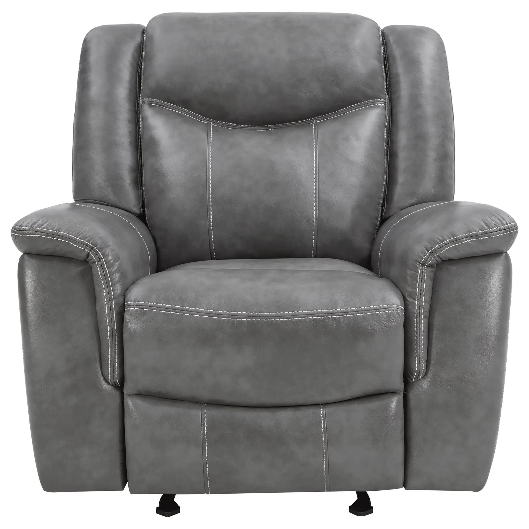 Conrad Upholstered Padded Arm Glider Recliner Grey by Unique Piece Furniture