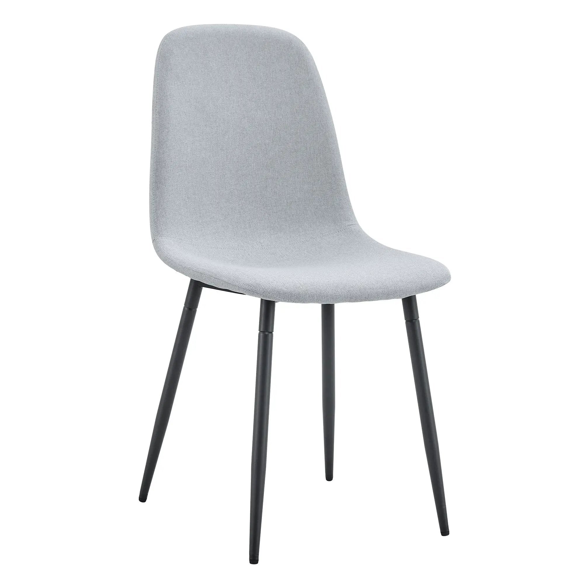 Modern Medieval Style Cushioned Side Chairs Set With Metal Legs For Kitchens by Unique Piece Furniture