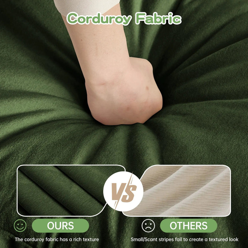 Chenille 3-Seat Slipcovered Sofa with Ottomans by HouseOfZazla