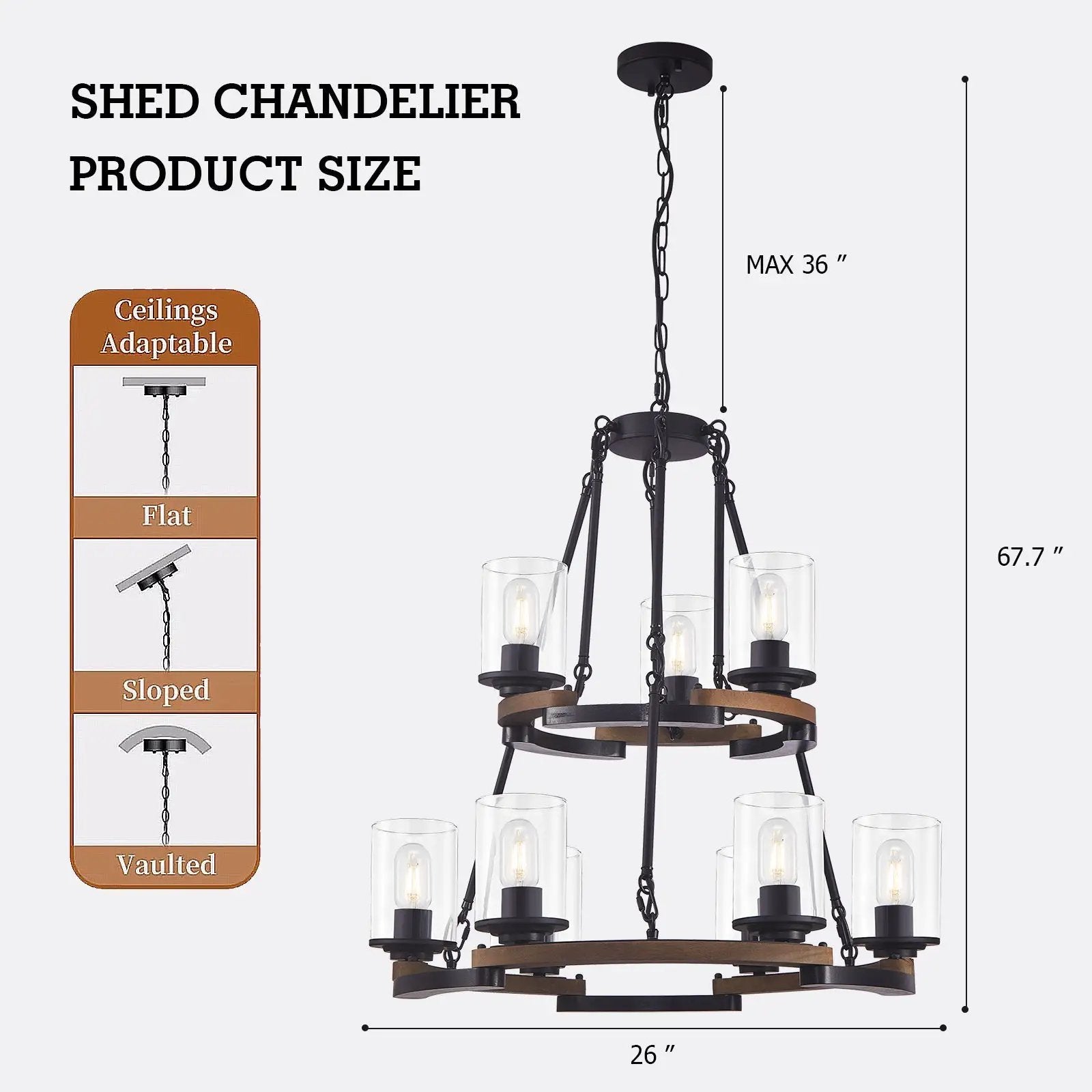 9-Light Vintage Wagon Wheel Chandelier by HouseOfZazla
