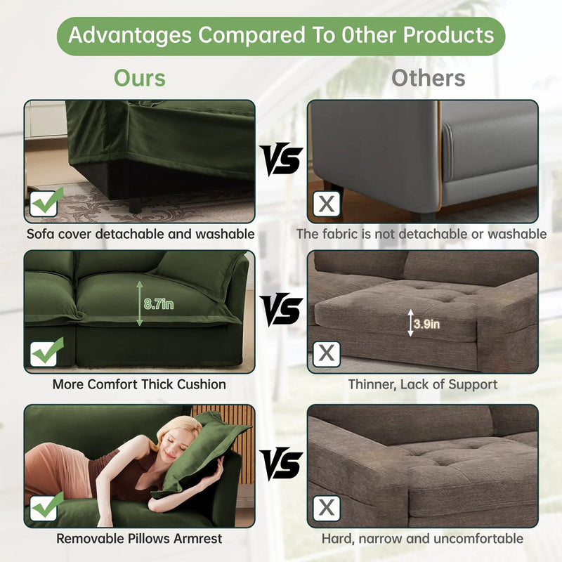 Slipcovered Long Sofa - 4 Seater by HouseOfZazla