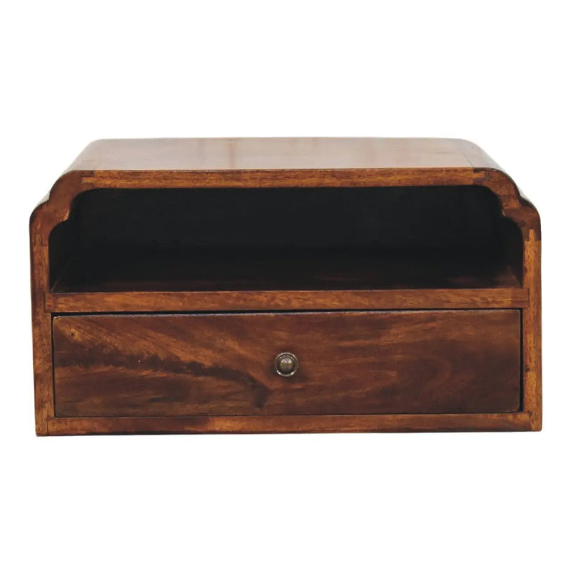 Artisan Furniture Solid Wood Avora Wall-Mounted Chestnut Bedside by HouseOfZazla