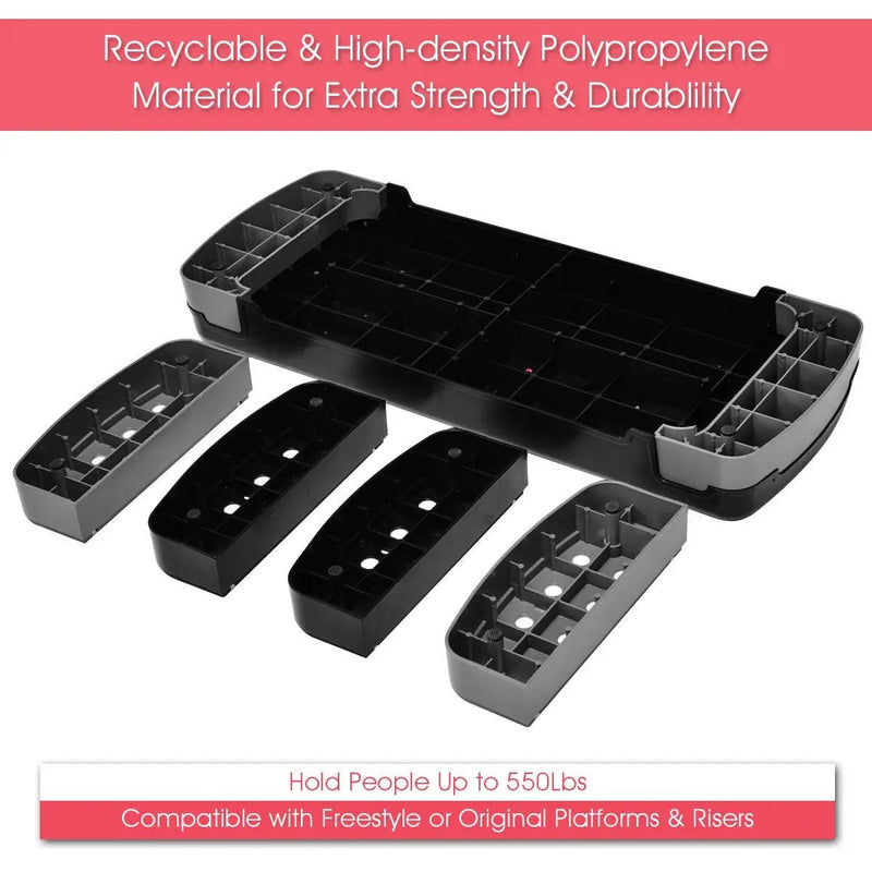 32 Inch Adjustable Fitness Aerobic Step with Riser by DirectDeals