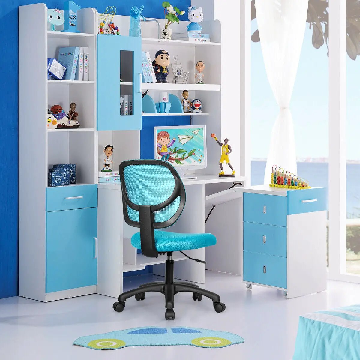 Low-back Computer Task Chair with Adjustable Height and Swivel Casters by DirectDeals