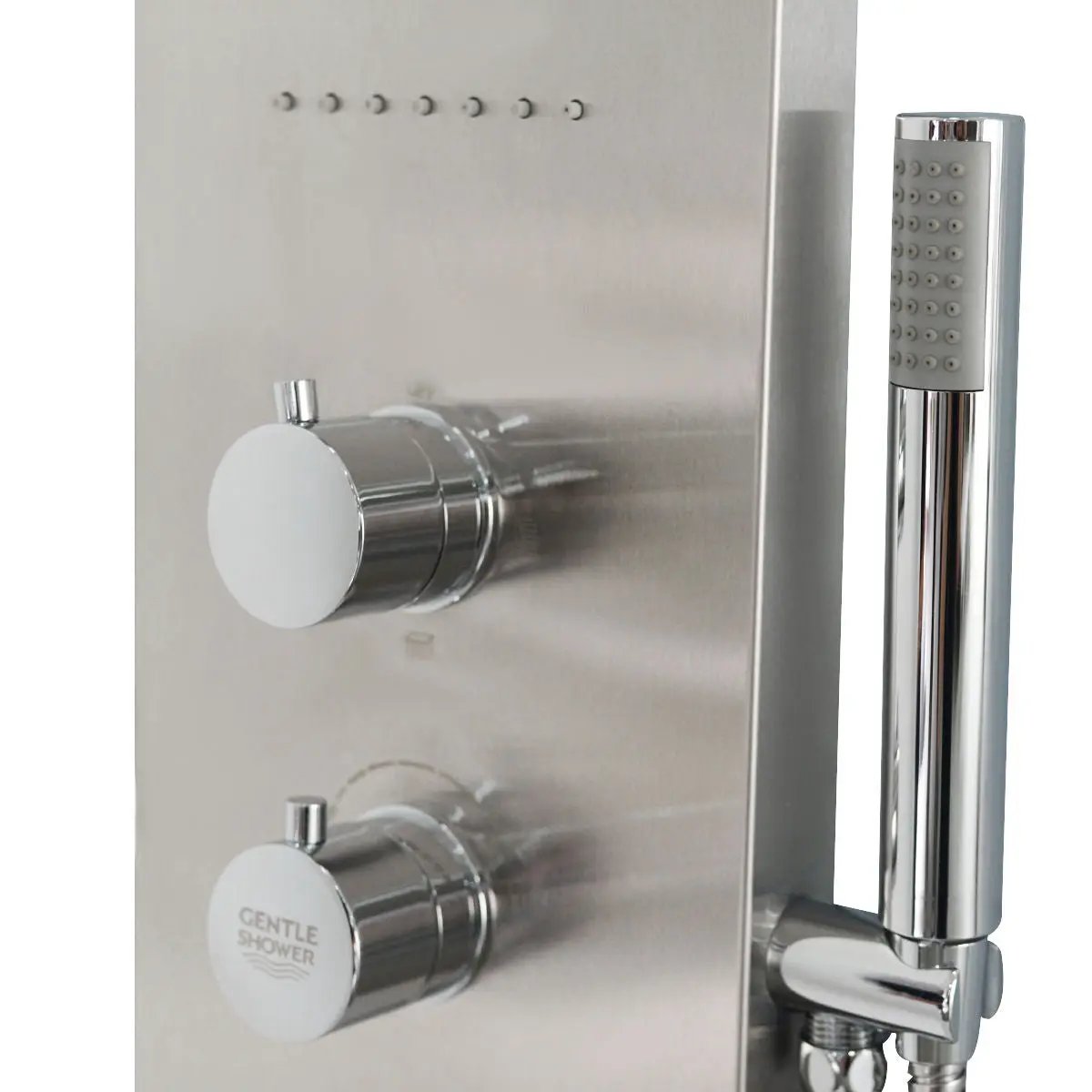 57 Inch Stainless Steel Shower Panel with12 x 8 Head Shower by DirectDeals
