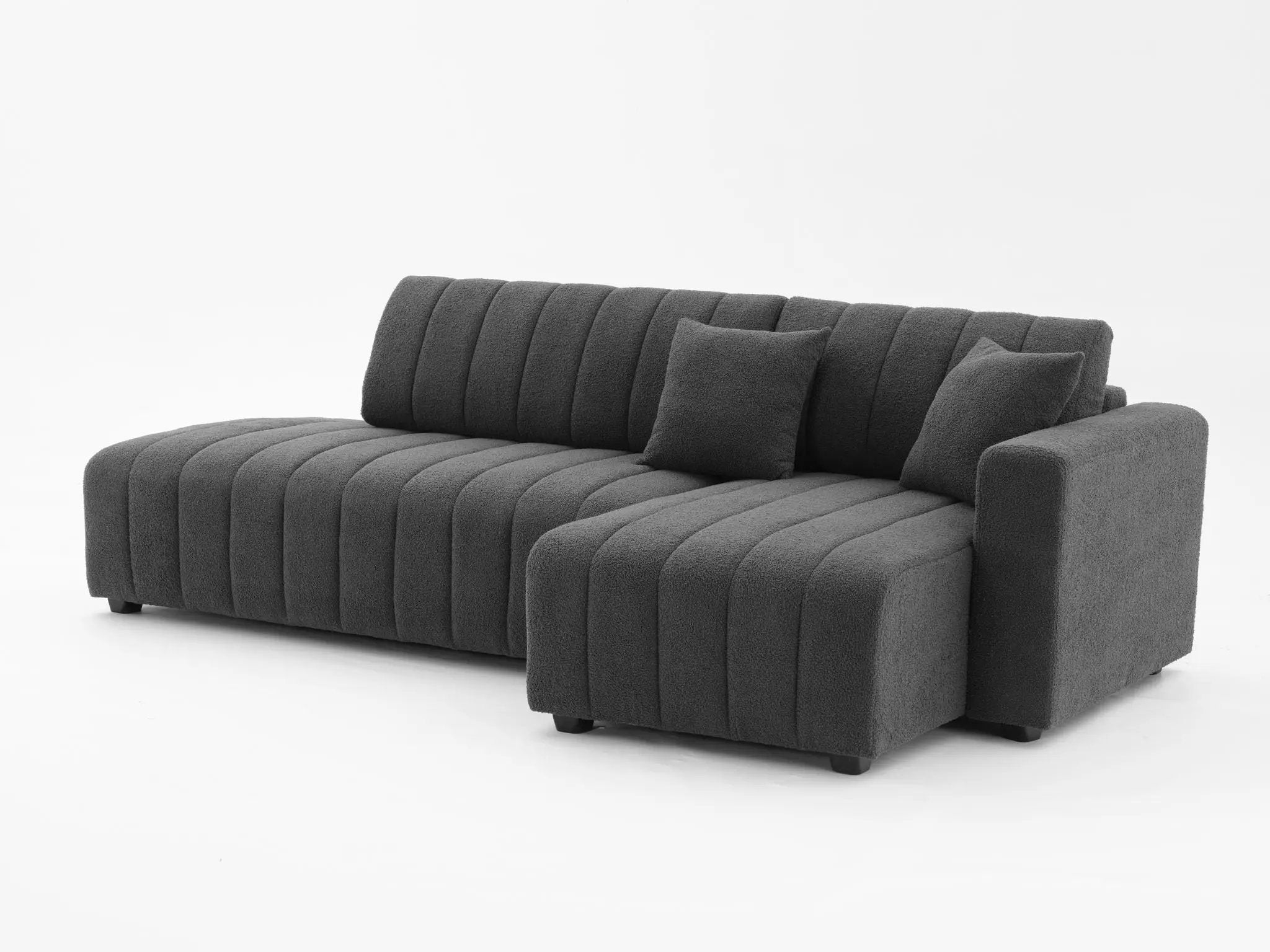 Jessica - Lamb Wool Sectional Sofa With Chaise by HouseOfZazla