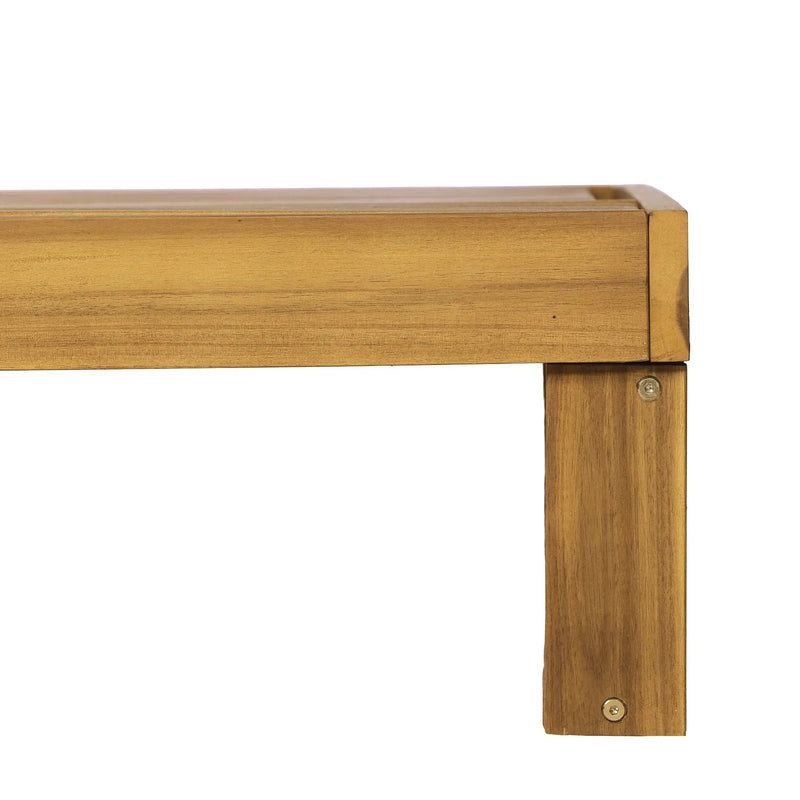 Acacia Wood Chaise Lounge Teak Finish with Adjustable Recliner by HouseOfZazla