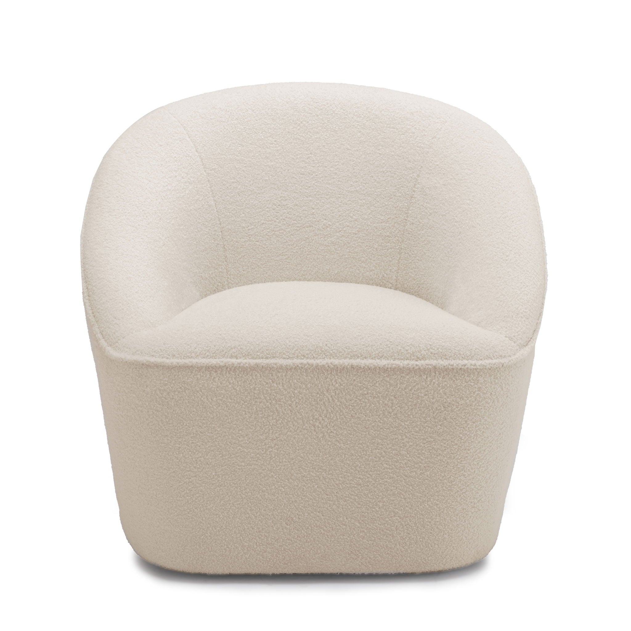 Anson - Swivel Chair With Soft Rounded Back - Off White by HouseOfZazla