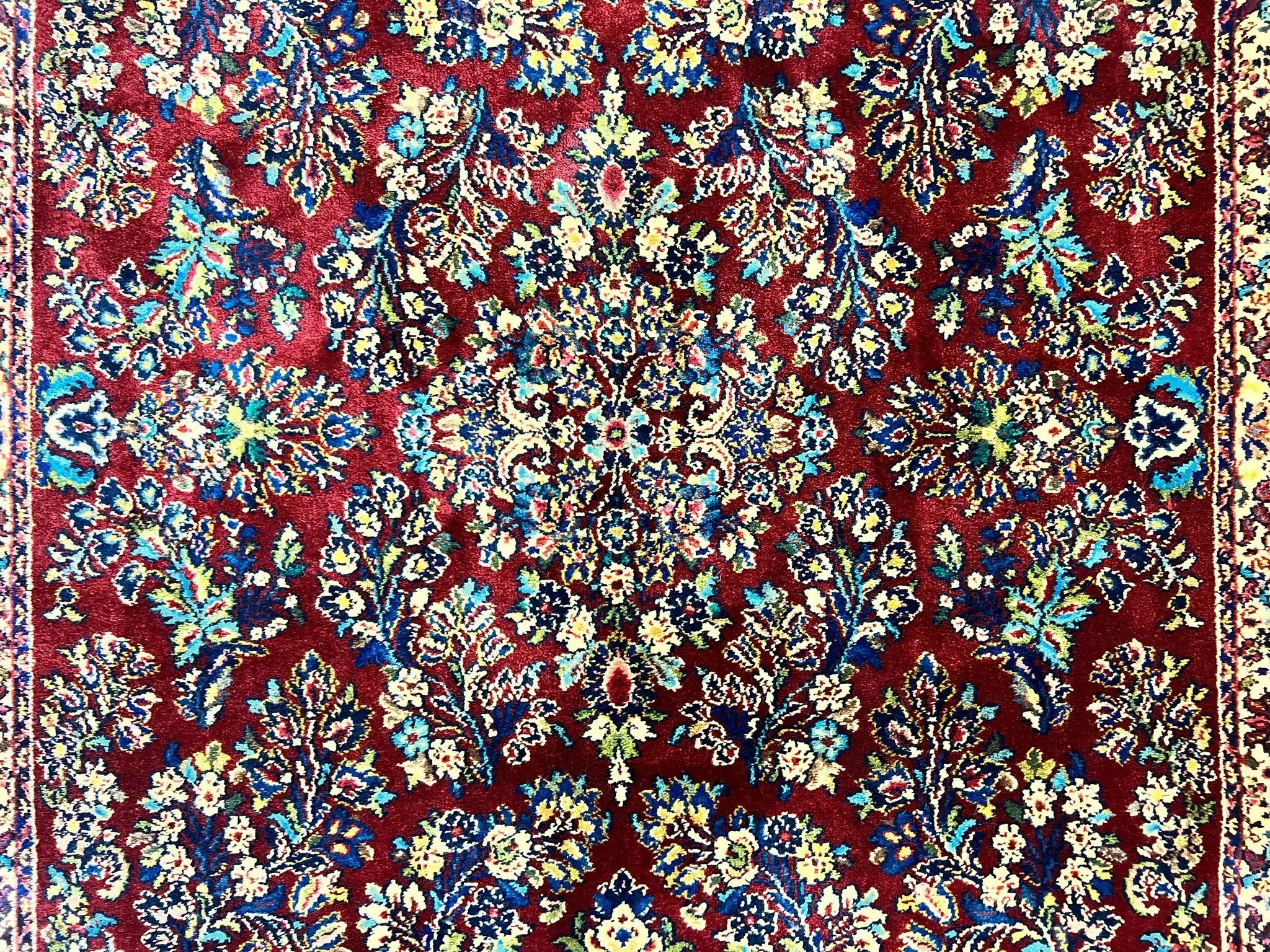 Karastan Rug 5.9 x 9 Red Sarouk Rug #785, Karastan Wool Rug, Karastan Carpet, Original 700 Series Vintage Karastan Oriental Rug Discontinued by Jewel Rugs