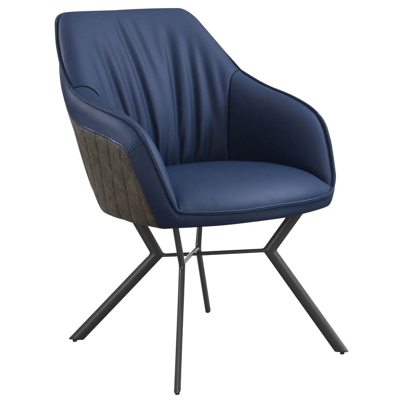 Upholstered Dining Chairs (Set of 2) Retro Bucket Seat - Blue by HouseOfZazla