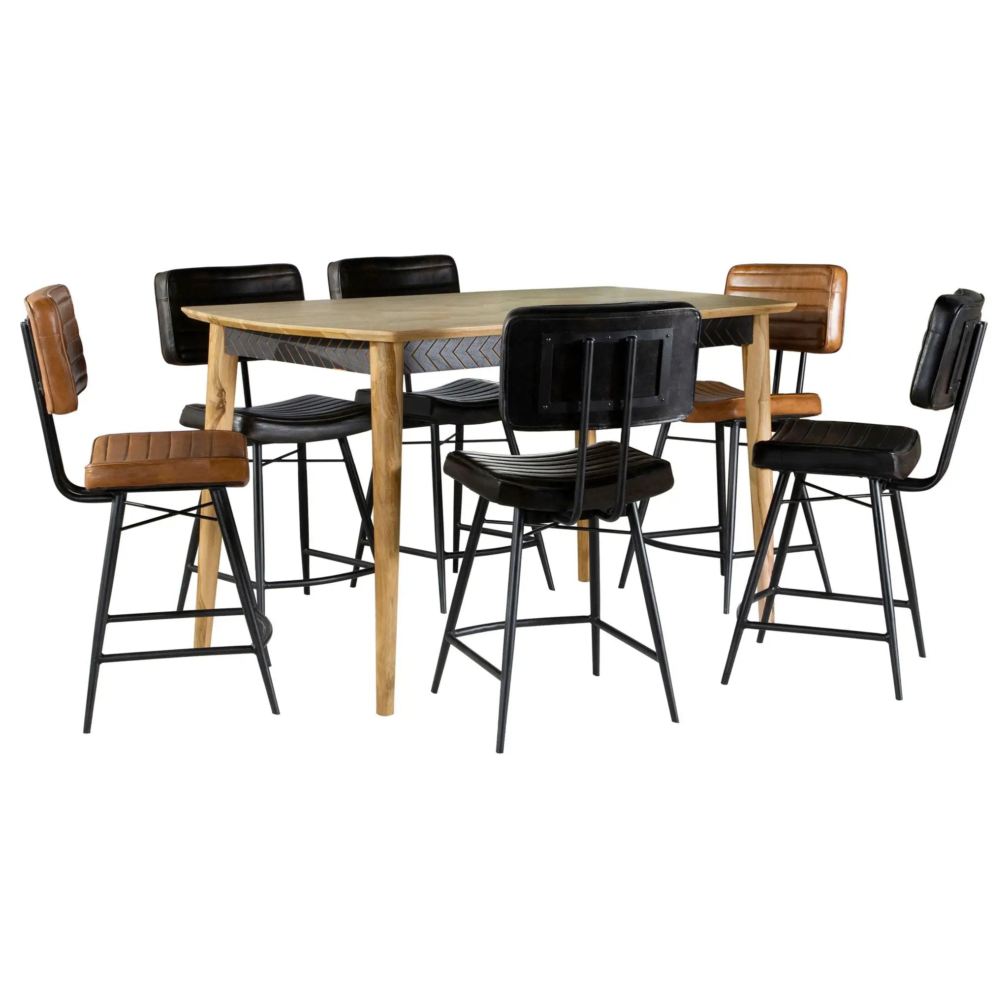 Partridge 7-piece Counter Dining Set Espresso and Camel by Unique Piece Furniture