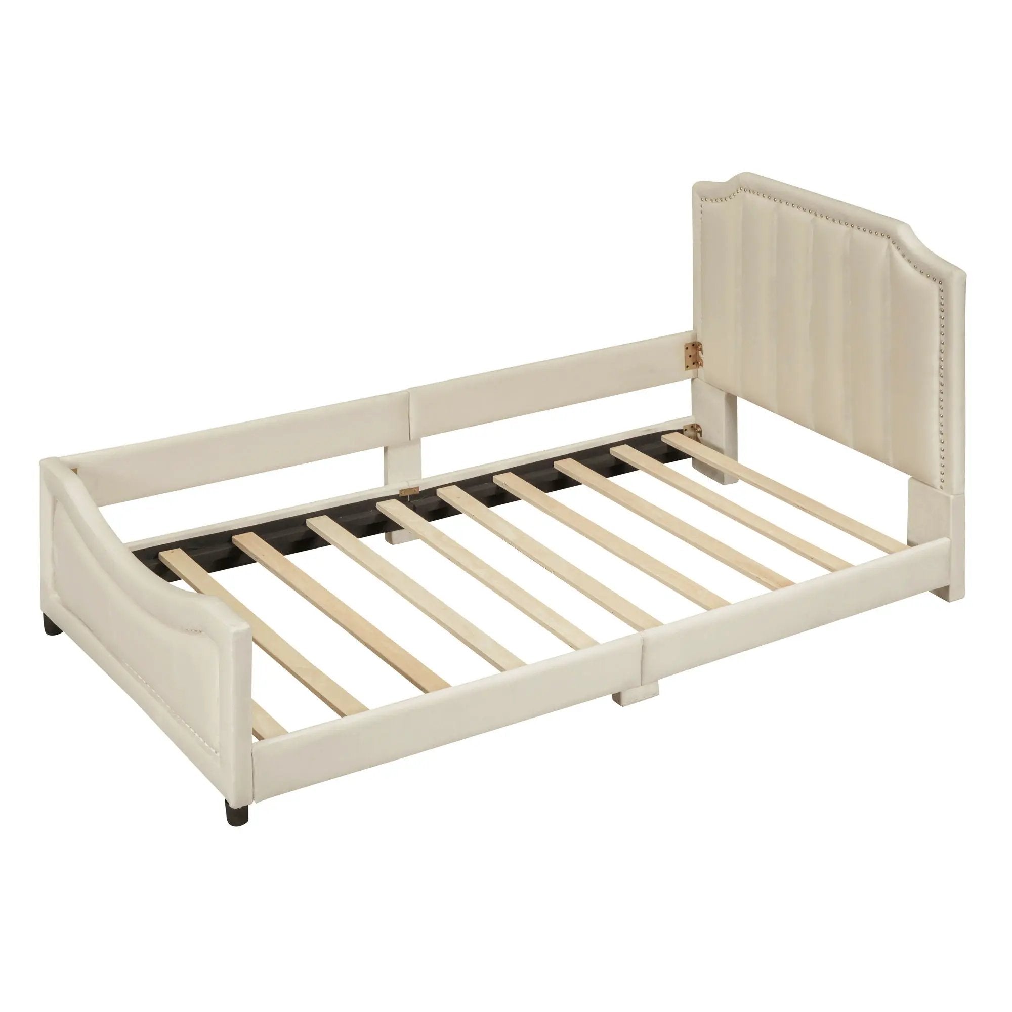 Upholstered Daybed With Classic Stripe Shaped Headboard by Unique Piece Furniture