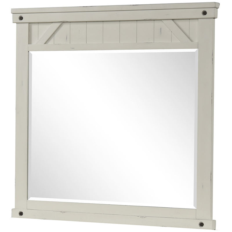 Industrial Farmhouse Mirror - White by HouseOfZazla