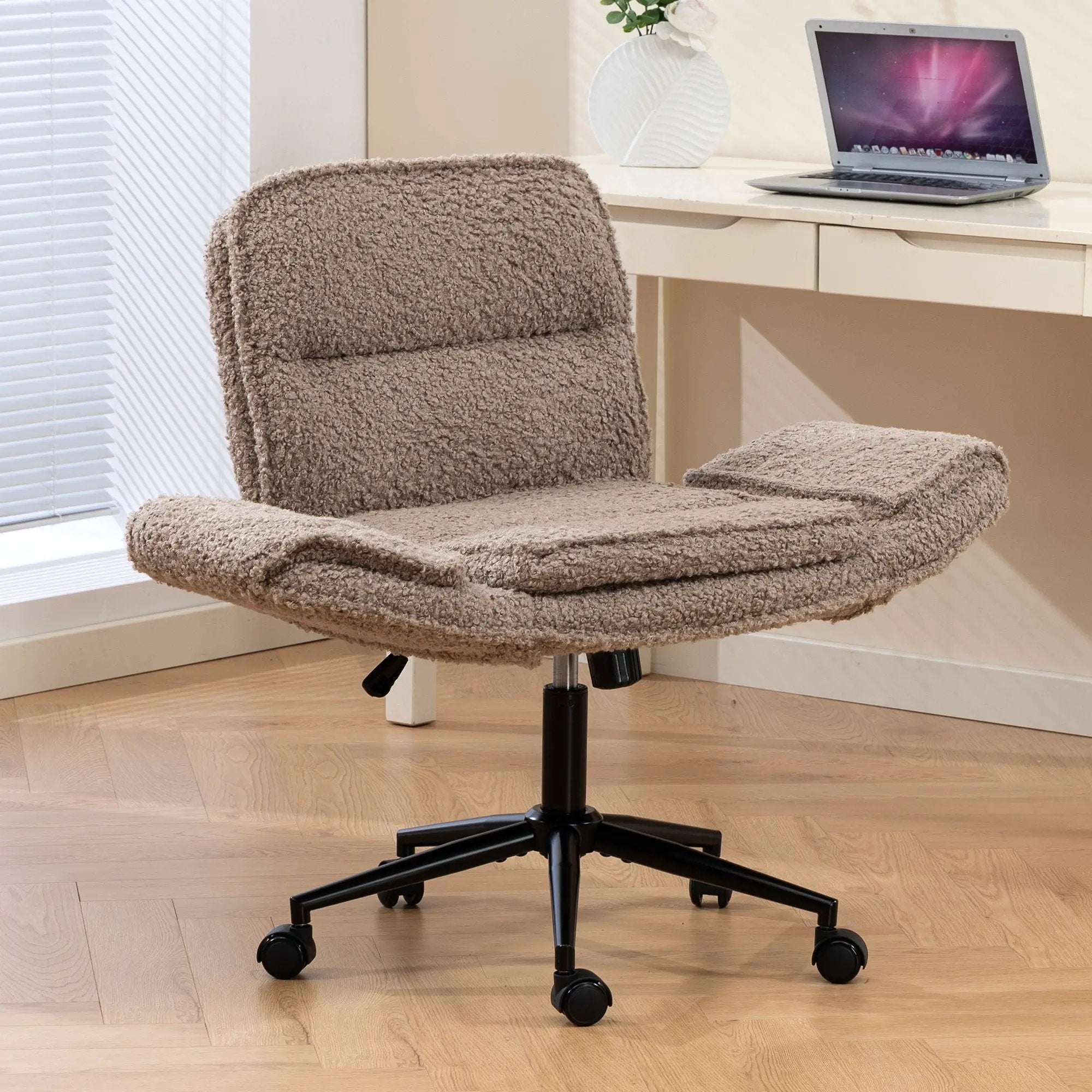 Criss Cross Swivel Desk Chair With Adjustable Armrests & Wheels For Home Office by HouseOfZazla