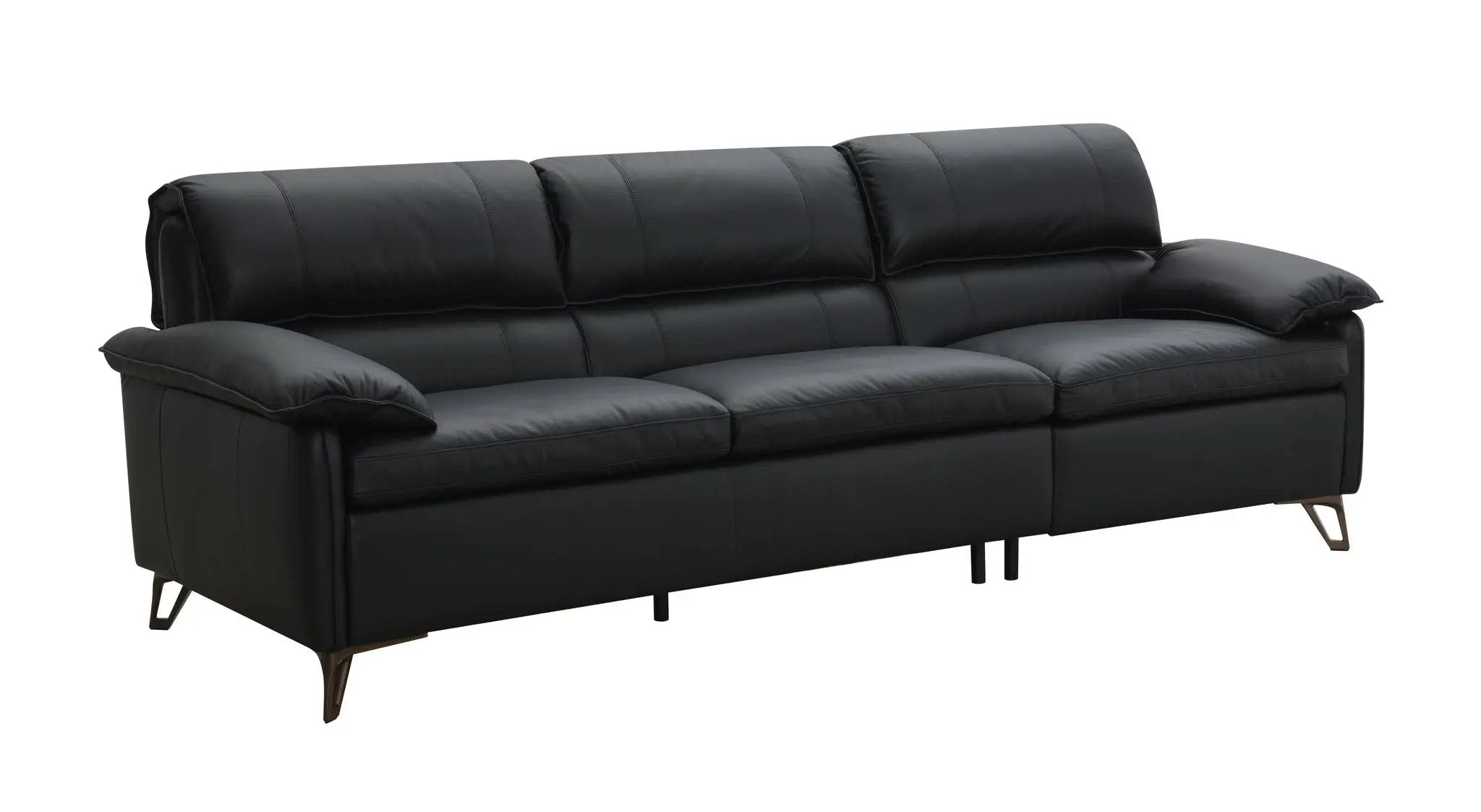 Eilene - Top Grain Leather Sofa - Black by HouseOfZazla