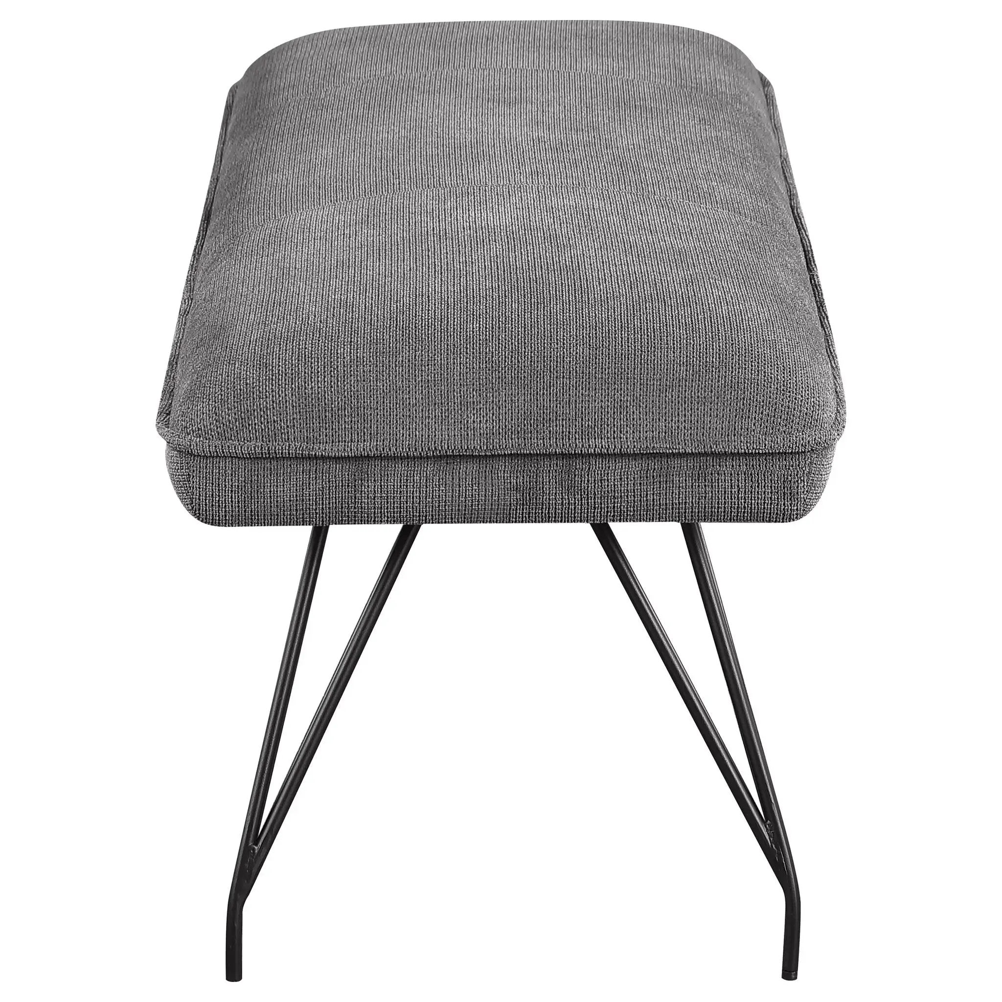 Dodson Fabric Upholstered Dining Bench Grey by Unique Piece Furniture