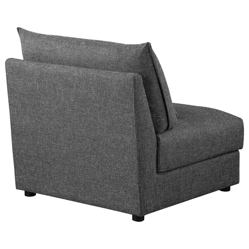 Sasha Upholstered Armless Chair Barely Black by Unique Piece Furniture