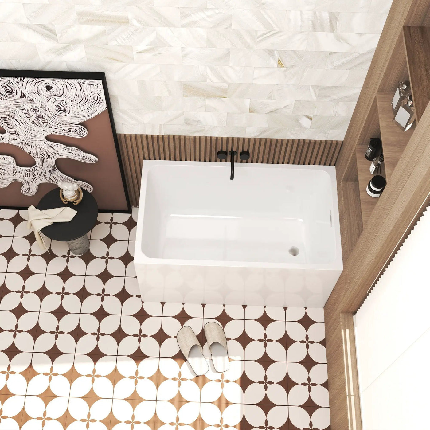 Freestanding Bathtub With Drain, Rectangular Shape by HouseOfZazla