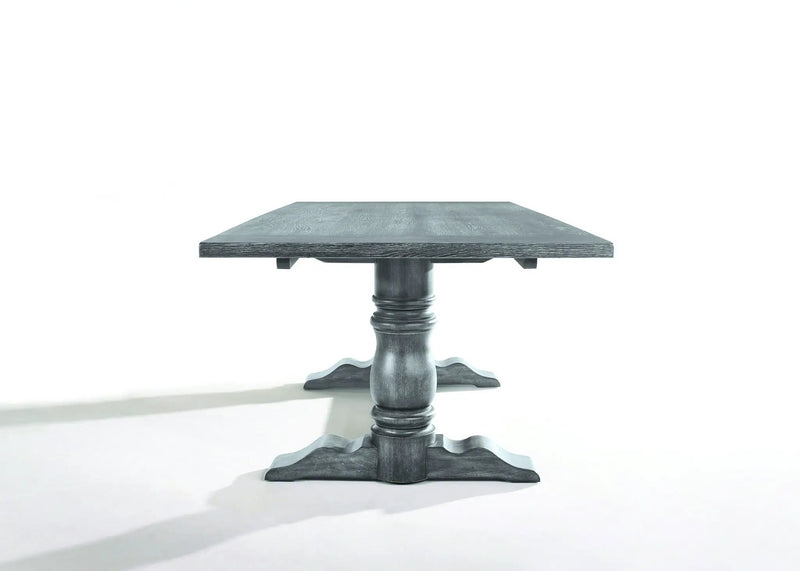 Leventis Dining Table in Weathered Gray by HouseOfZazla