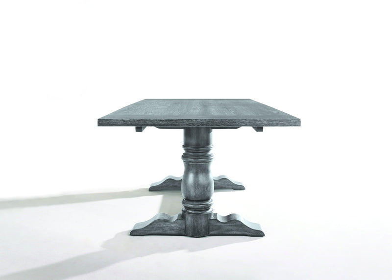 Leventis Weathered Gray Dining Table with Oak Veneer Top - Weathered Gray, photo 3 of 4
