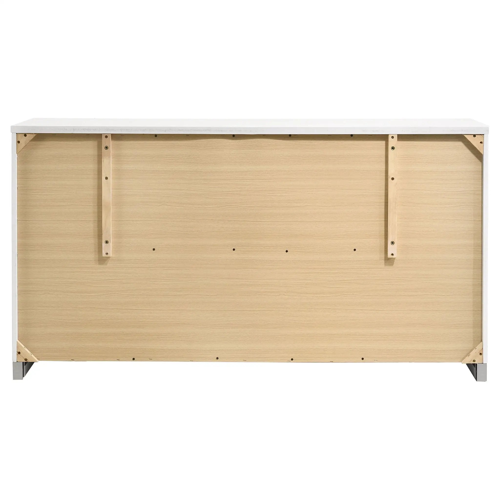 Dulcey - 6 Drawer Dresser With Accents, Bedroom Storage - Gloss White by HouseOfZazla