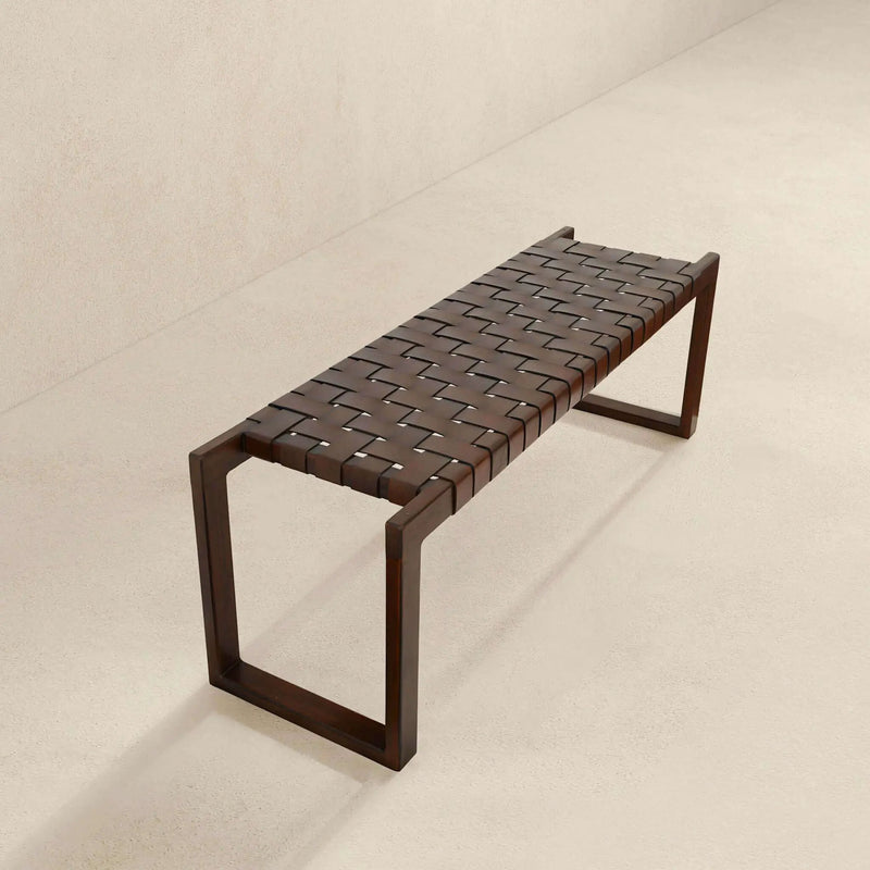 Christina - Bench - Cognac / Dark Brown / Tan by HouseOfZazla