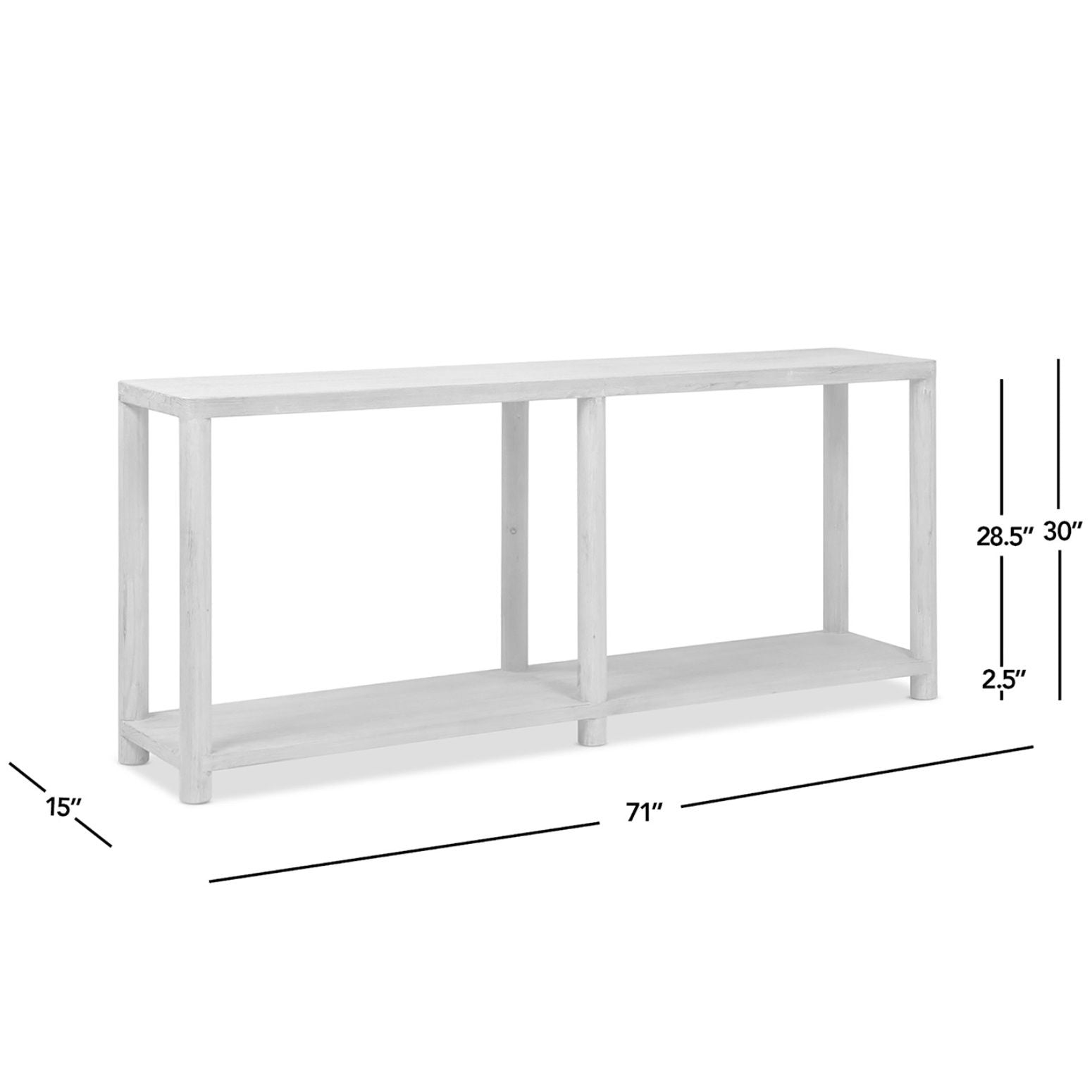 Milo - Console Table With Lower Shelf - Natural by HouseOfZazla