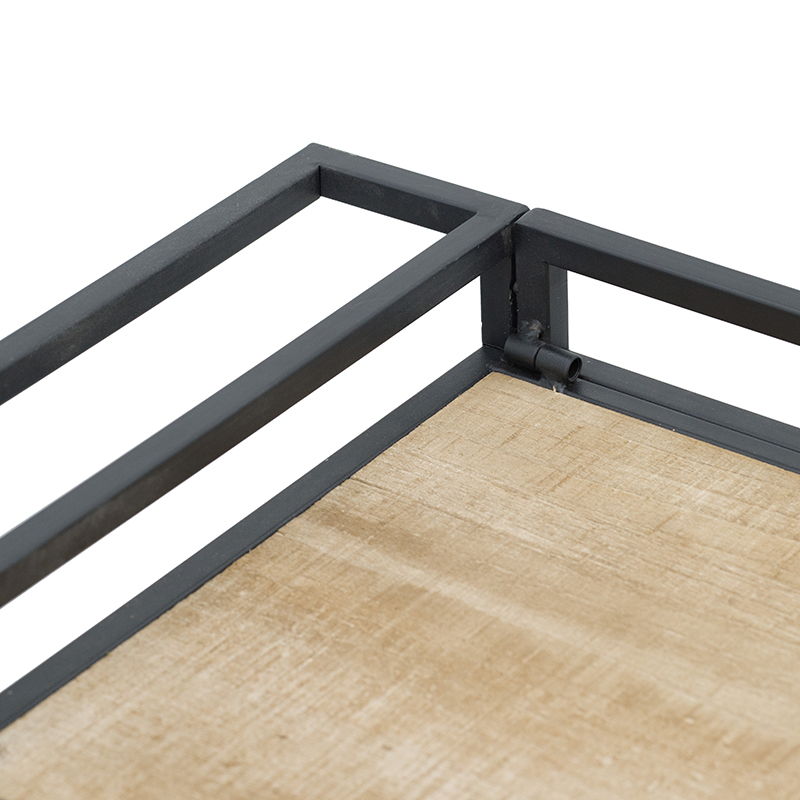 Black / Brown Shelf With Wheel with Metal Frame - Etageres, photo 13 of 15