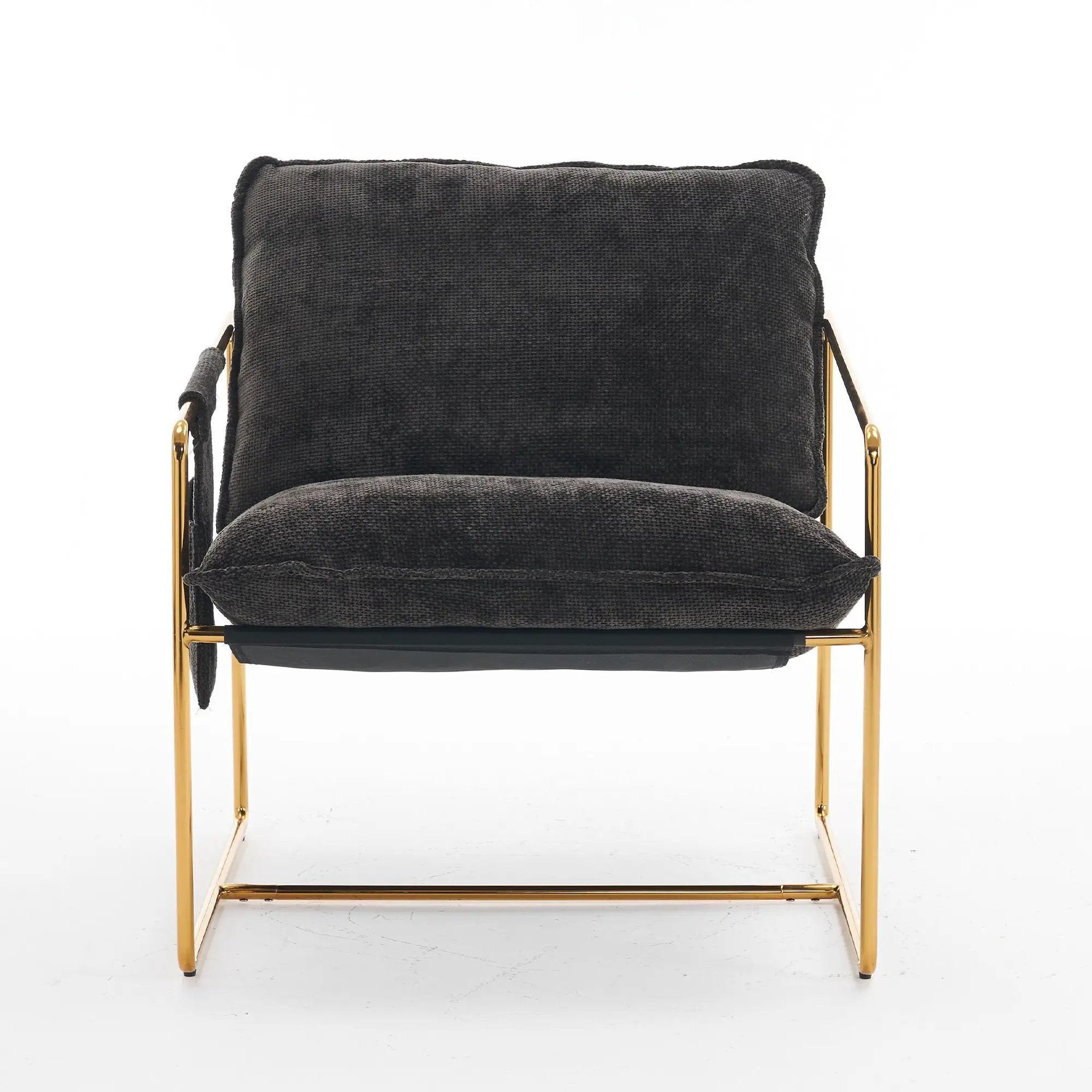 Upholstered Hanging Armchair With Arm Pocketsmetal Frame (Set of 2), Plated Craftsmanship, Crushed Foam Cushions And Skin-Friendly Woven Fabric For Living Room And Bedroom by HouseOfZazla