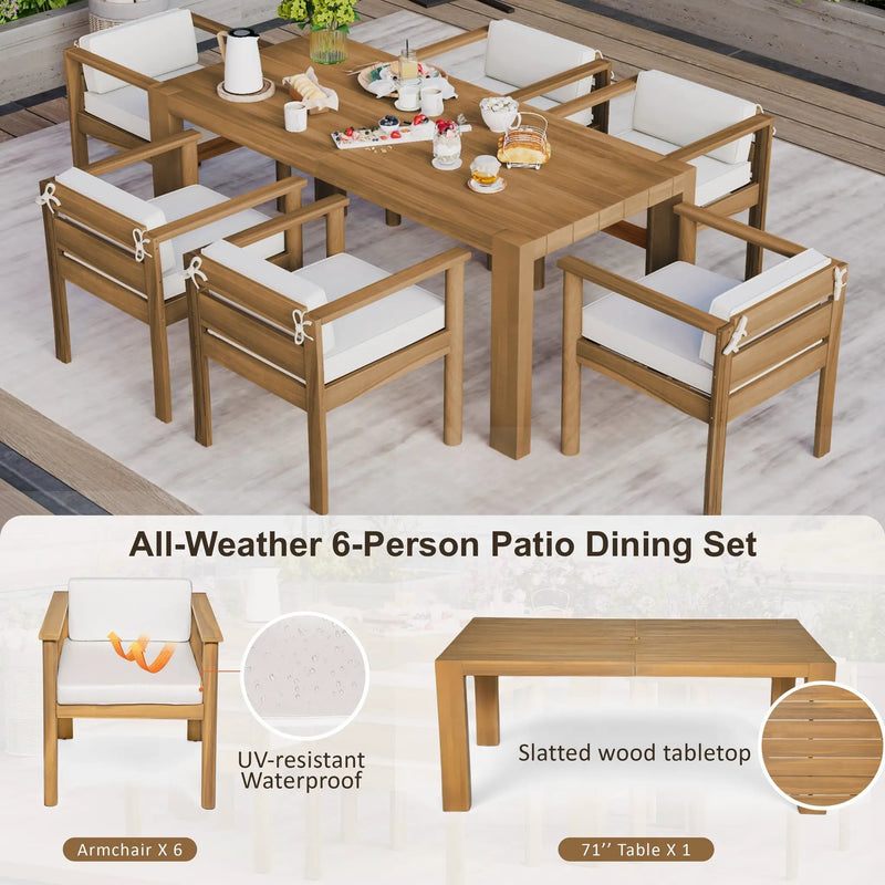 TREXM 7-Piece Patio Dining Table Set for 6 by HouseOfZazla