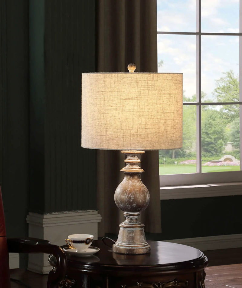 Brie 28-inch Drum Shade Urn Table Lamp Antique Gold by Unique Piece Furniture