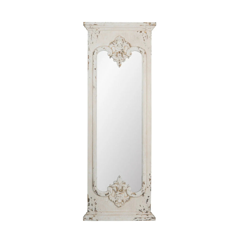 Full Length Mirror With Solid Wood Frame, Floor Mirror For Living Room Bedroom Entryway - White by Unique Piece Furniture