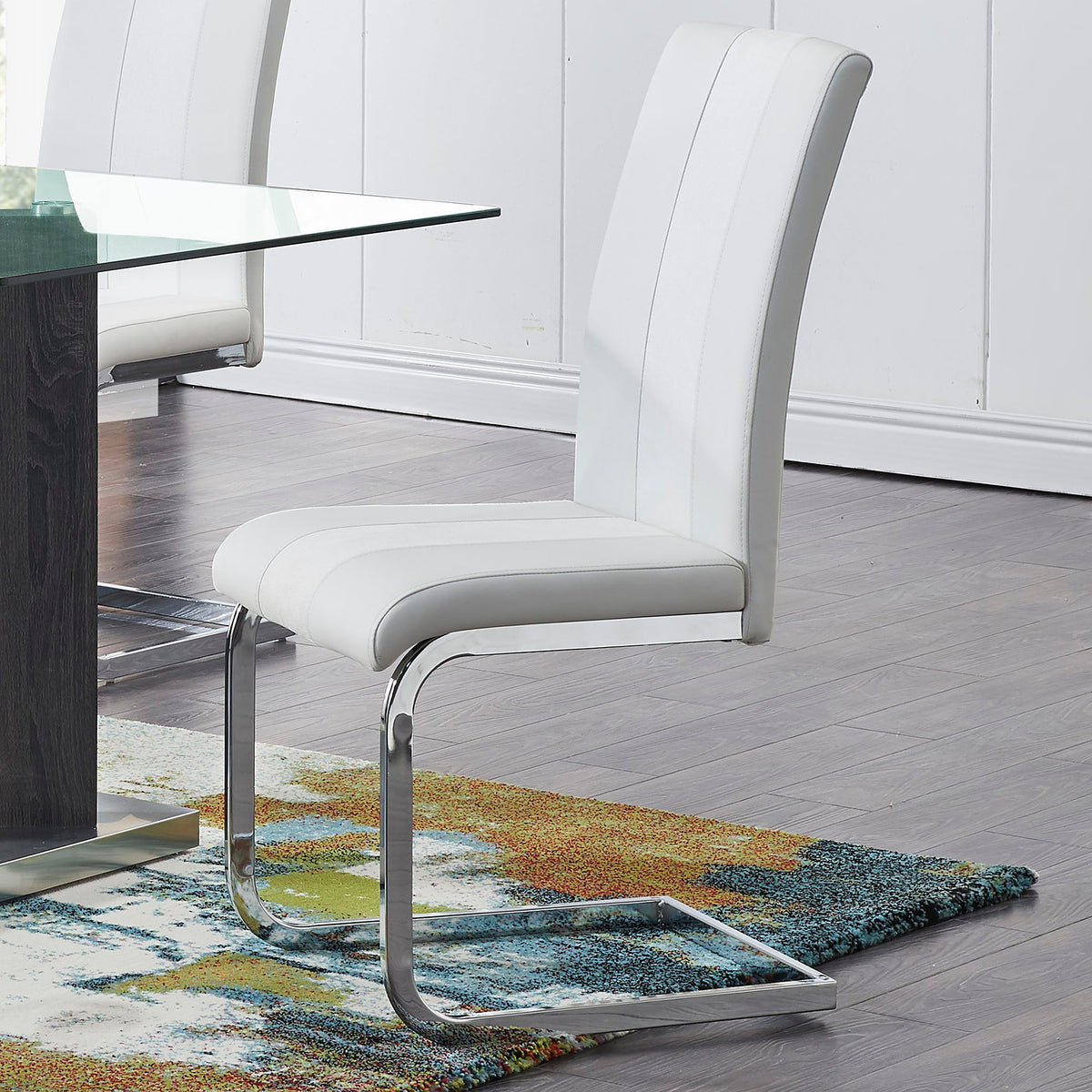 Dining Chair Set with Upholstered Seat and Metal Legs - White, Black, or Dark Gray, photo 23 of 30