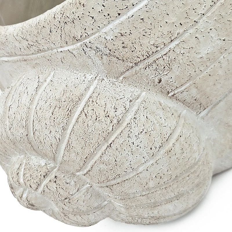 Decorative Cement Planter with Abstract Design - Natural Finish, photo 8 of 10