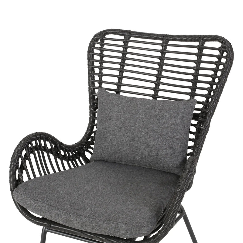 Modern Aesthetic Outdoor Rattan Accent Chair With Metal Legs by HouseOfZazla