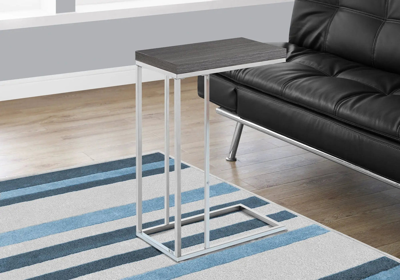 Accent Table, C-Shaped with Tempered Glass - Contemporary & Modern by HouseOfZazla