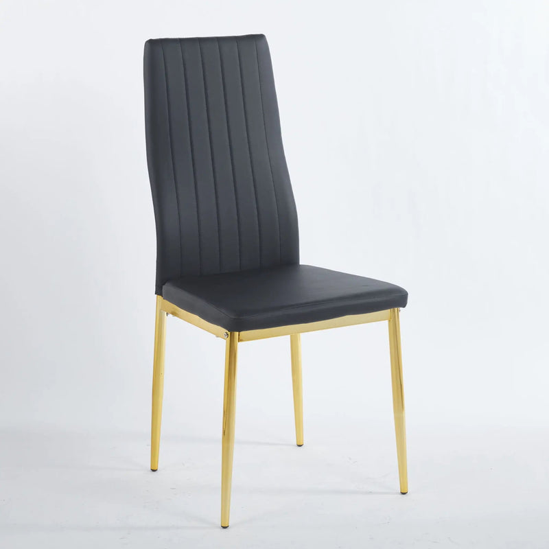 Dining Chair (Set of 4) - Golden Black by HouseOfZazla