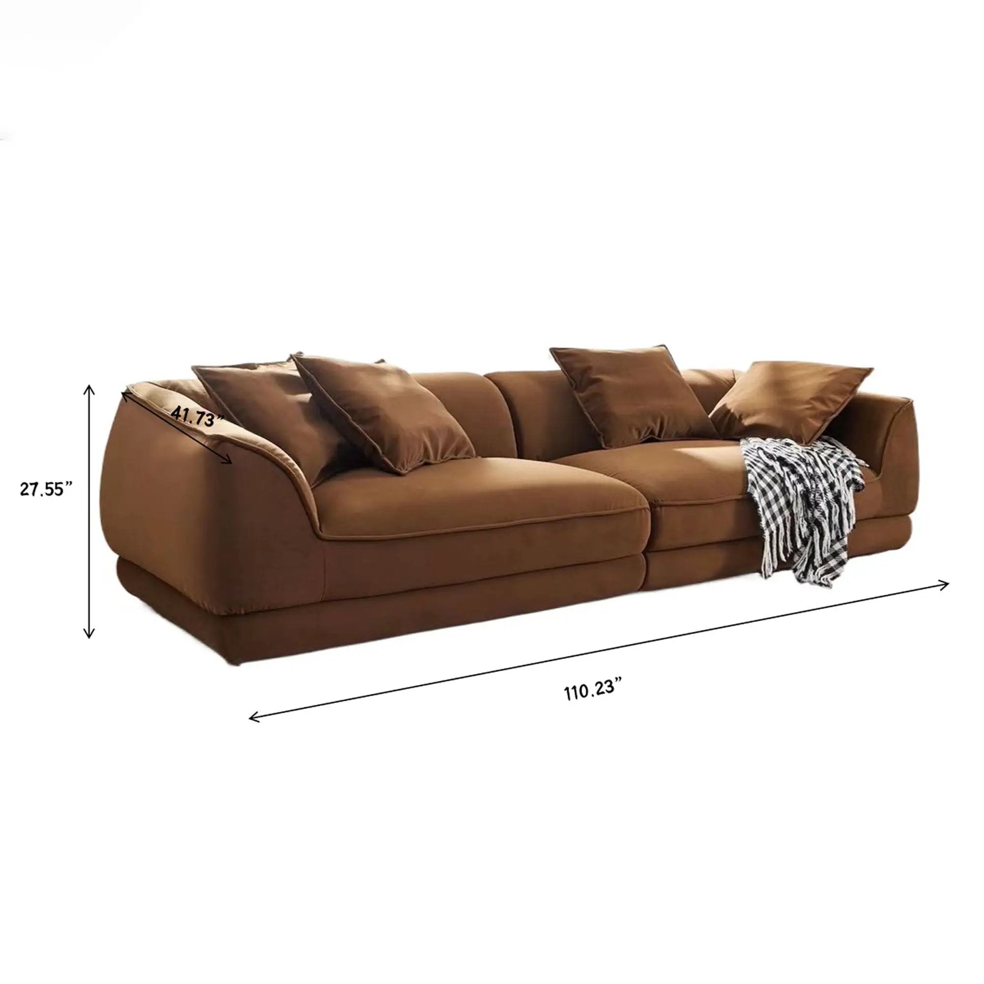 Nordic Modern Sofa With Removable Pillowcase, High Density Sponge Filling, 4 Throw Pillows by HouseOfZazla