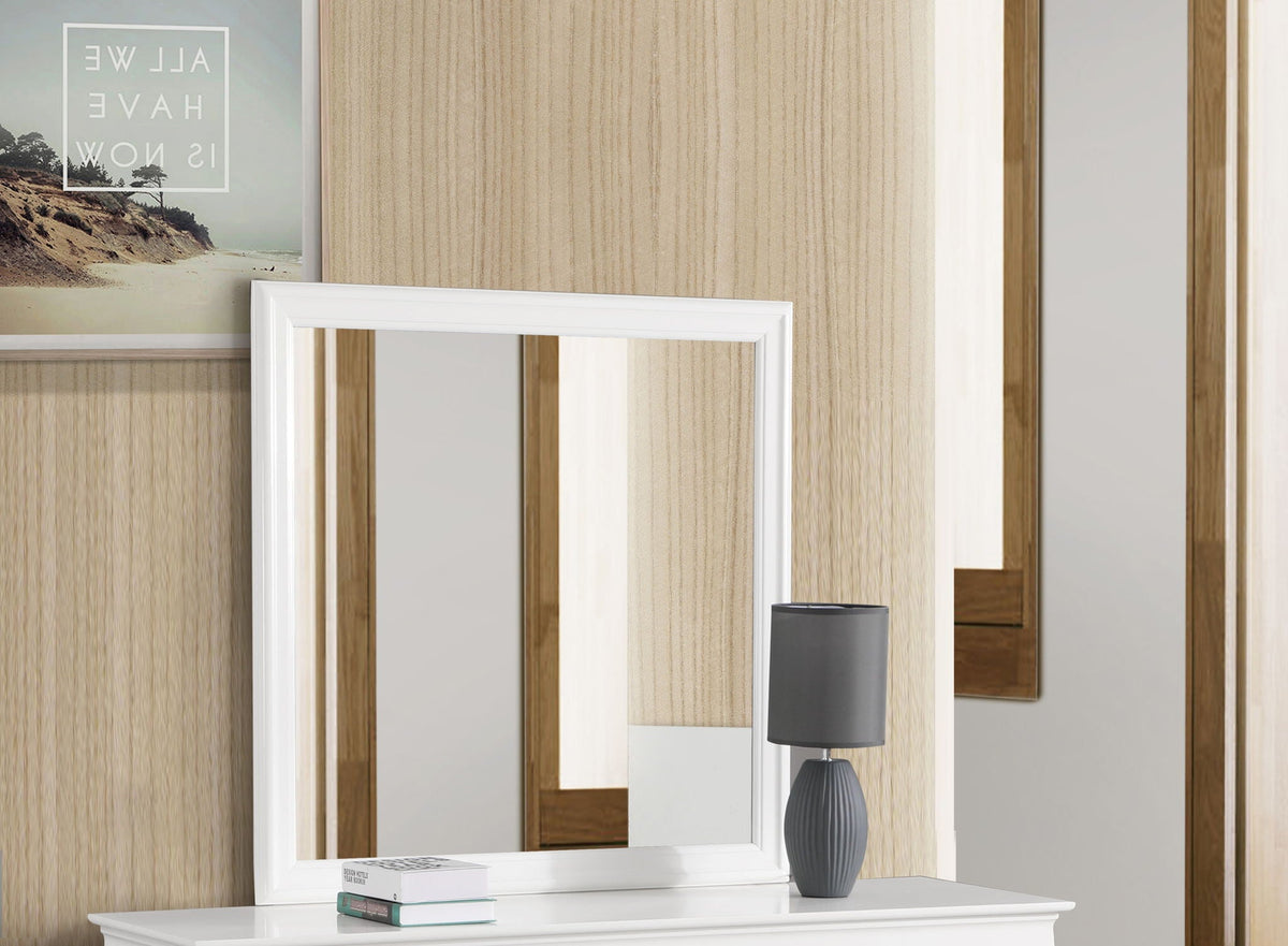 Traditional Wall Mirror with Wood Veneer Frame - Multiple Colors, photo 8 of 40