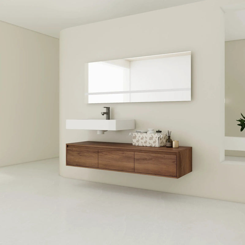 Modern Wall Mounted Bathroom Vanity With Resin Sink And Soft Close Drawer by Unique Piece Furniture