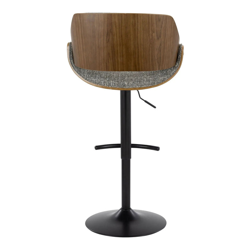 Fabrizzi - Mid Century Modern Adjustable BarStool With Rounded T Footrest (Set of 2) by Unique Piece Furniture